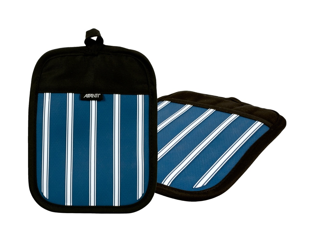 [16590] Avanti Pot Holder Set Of 2 Butcher Strip