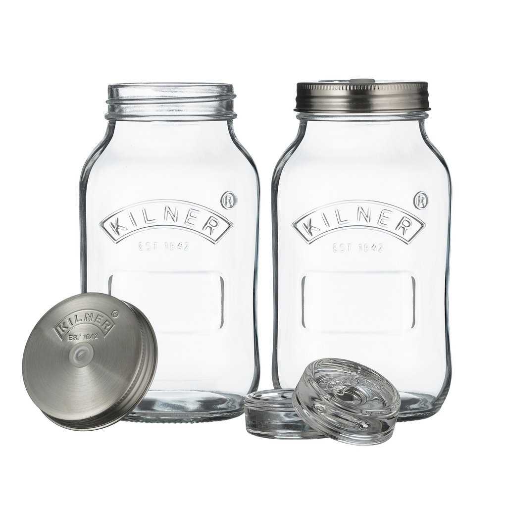 [01799] Kilner Fermentation Jar Set Of 2, 1 Litre Boxed