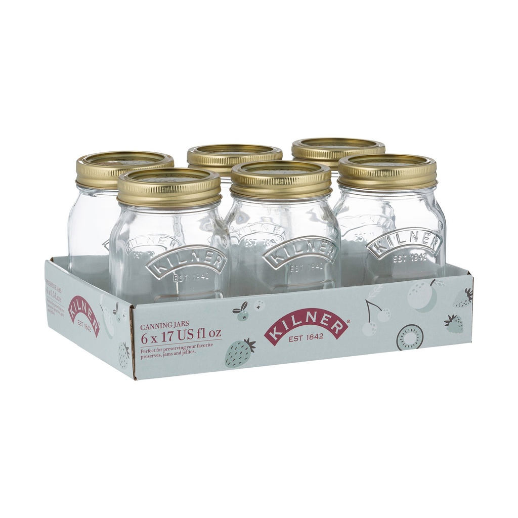 [01609] Kilner Genuine Preserving Jars Glass 500ML PK6