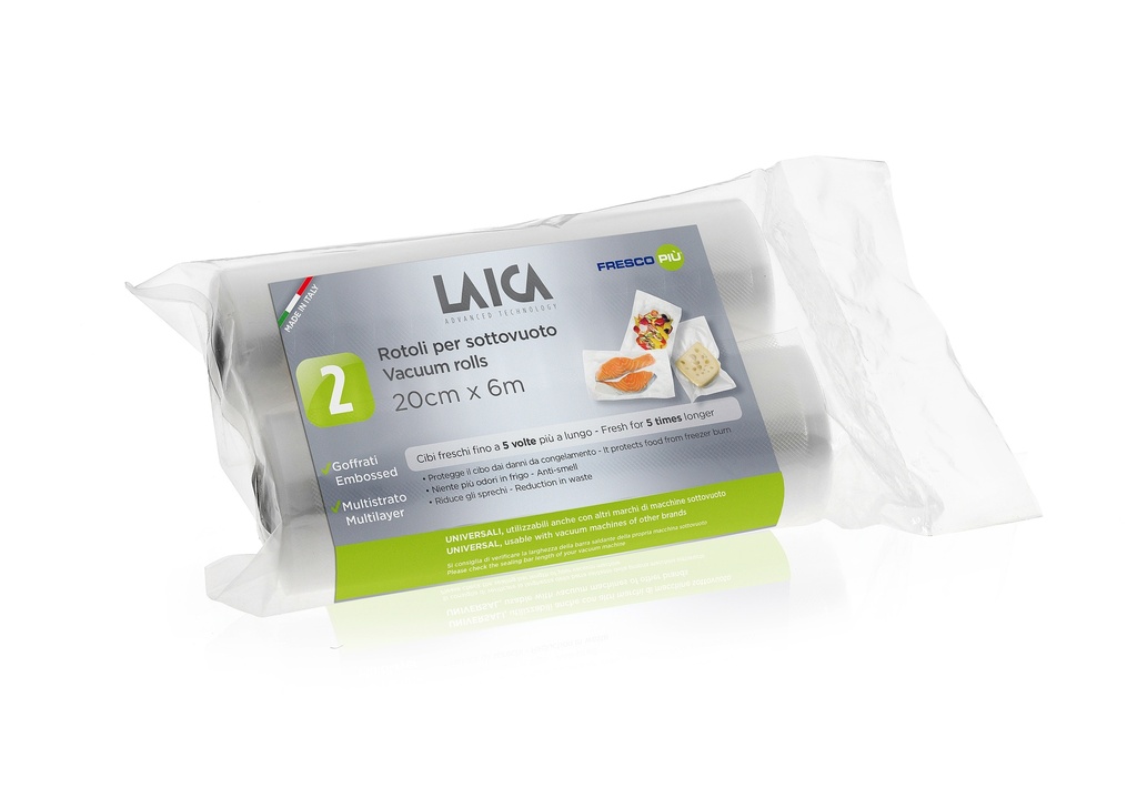 [10009] Laica Vacuum Bag Rolls X 2 (20CM X 6M)