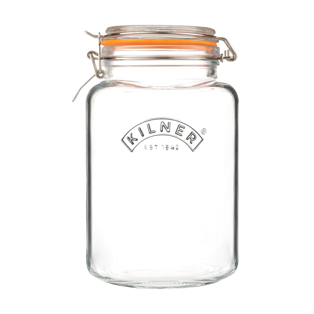 [01656] KILNER Square Clip Top Jar 3 Litre