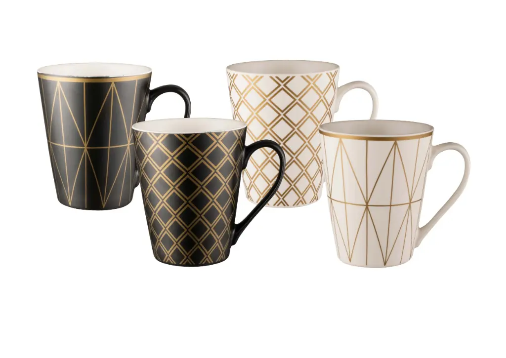 BUNDANOON Conical Mug 400ml Set of 4 - Geotalics