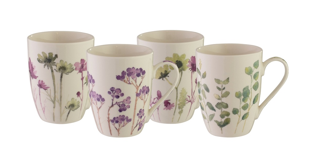 [43004] Bundanoon Coupe Mug - Botanical Set Of 4