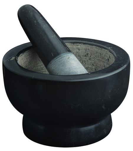 [12906] Avanti Marble Footed Mortar & Pestle (Black)