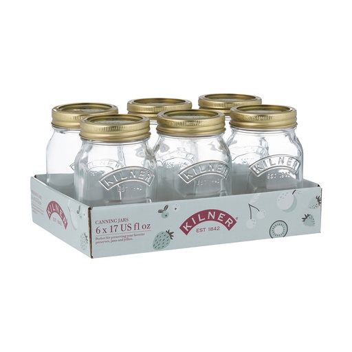 [01609] Kilner Genuine Preserving Jars Glass 500ML PK6