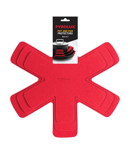 [11221] Pyrolux Pan Protector Red-Set Of 3