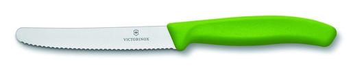 [6.7836.L114] Victorinox Steak & Tomato Knife - 11cm Round Tip - GREEN