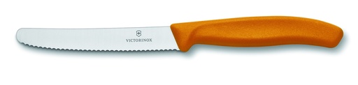 [6.7836.L119] Victorinox Steak & Tomato Knife - 11cm Round Tip - ORANGE