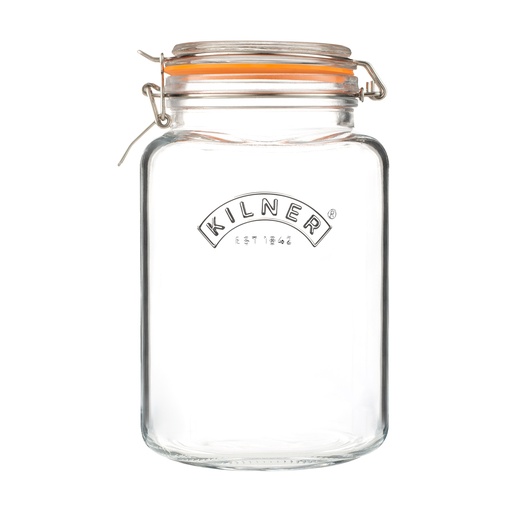 [01656] KILNER Square Clip Top Jar 3 Litre
