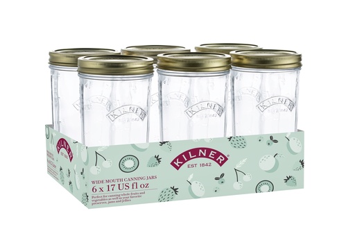[02212] Kilner 6 x 500ml Wide Mouth Preserve Jar