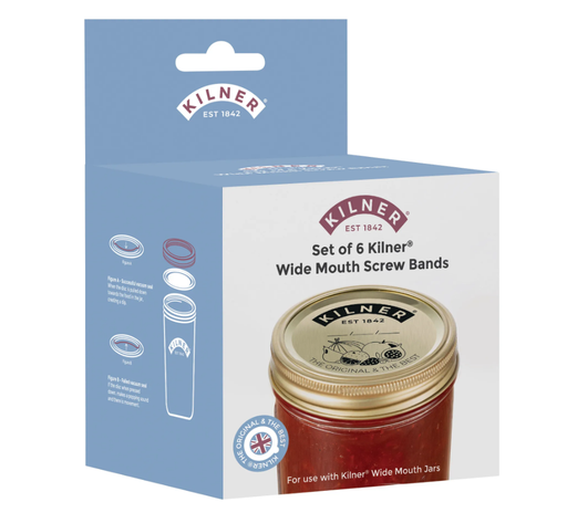 [02227] Kilner Wide Mouth Preserve Screw Bands (Pack of 6)