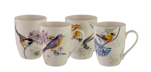 [43001] Bundanoon Coupe Mug - Birdsong Set Of 4